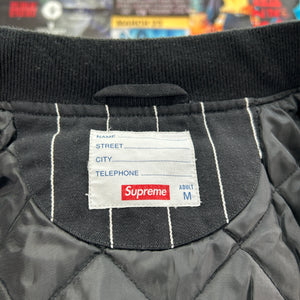 SUPREME PINSTRIPE VARSITY JACKET