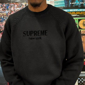 SUPREME BLACK KNIT JUMPER