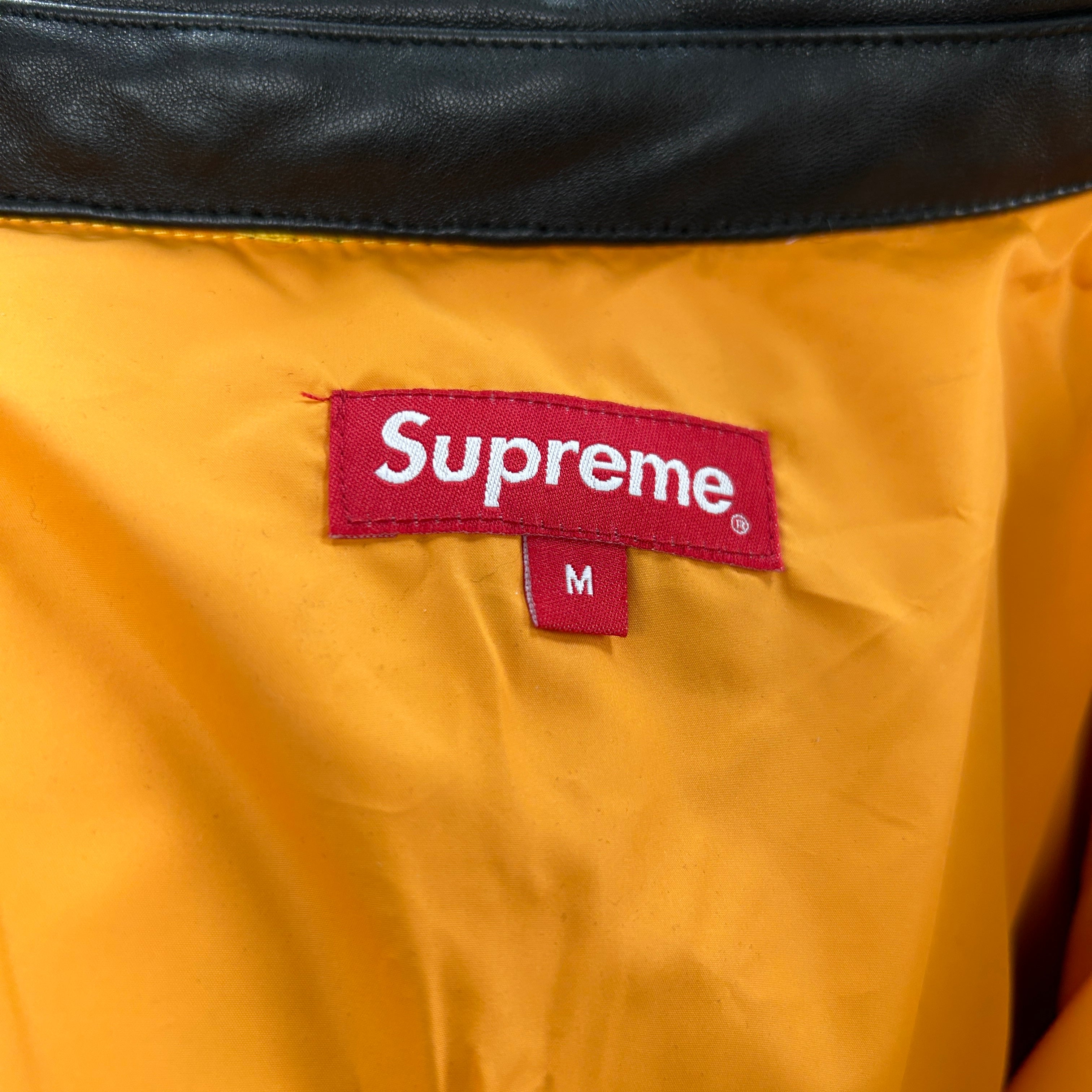 SUPREME LEATHER COLLAR PUFFER