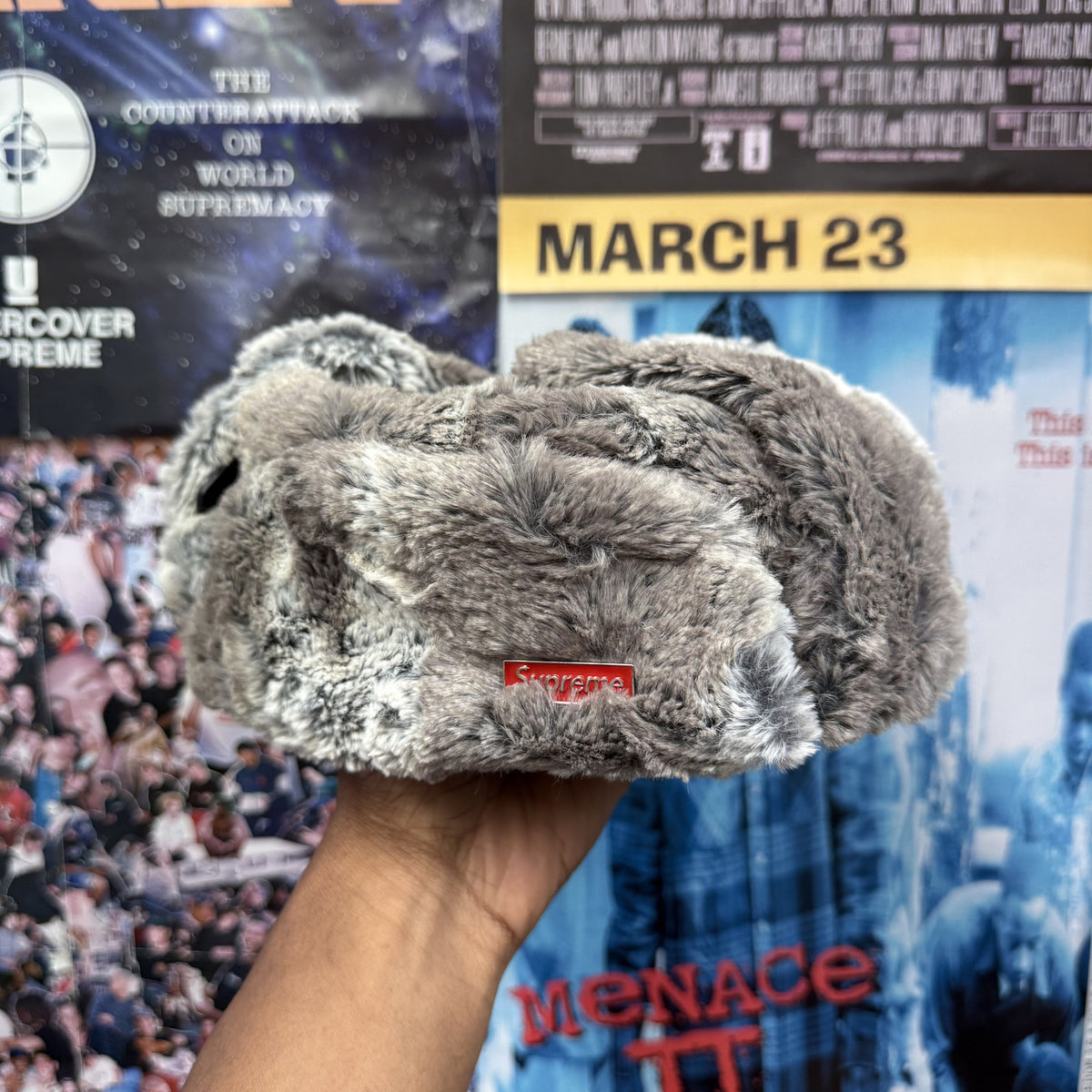 SUPREME FW24 FAUX FUR USHANKA GREY