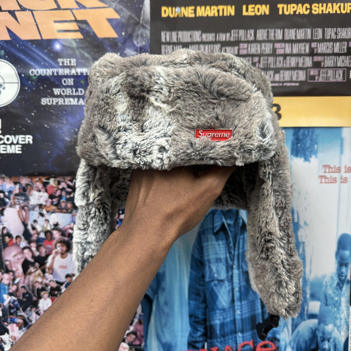 SUPREME FW24 FAUX FUR USHANKA GREY