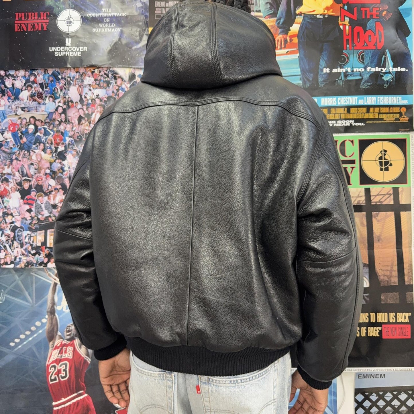 SUPREME FW24 DICKIES HOODED LEATHER WORK JACKET