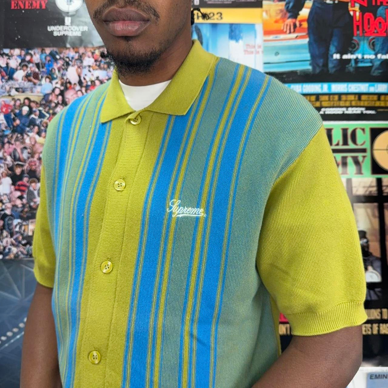 SUPREME SS22 STRIPE BUTTON UP POLO