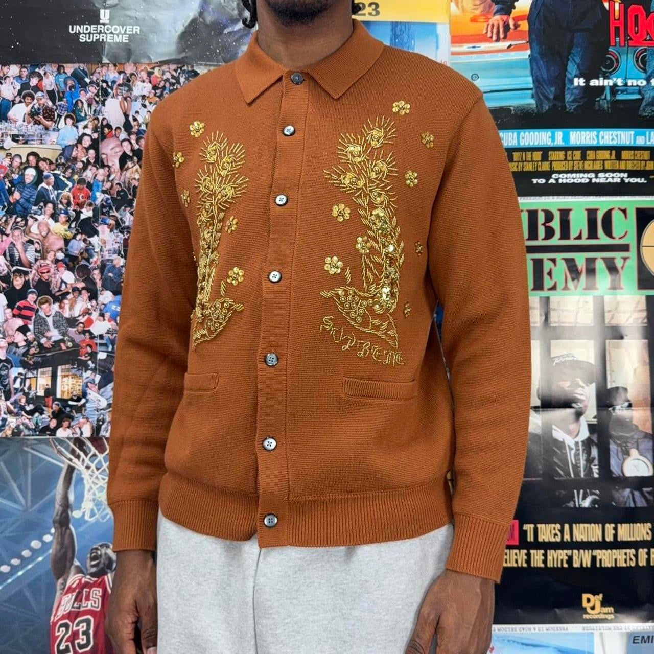 SUPREME SS23 BEADED APPLIQUE CARDIGAN