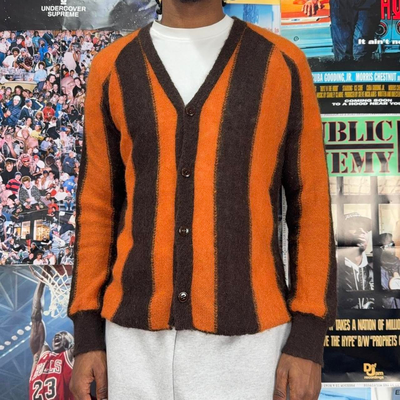 SUPREME FW13 MOHAIR STRIPED CARDIGAN