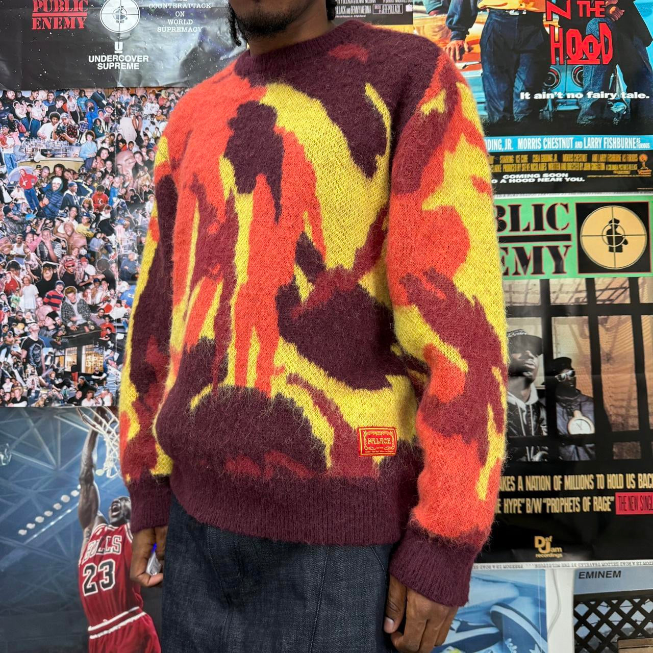 PALACE FW23 HAIRY CAMO KNIT