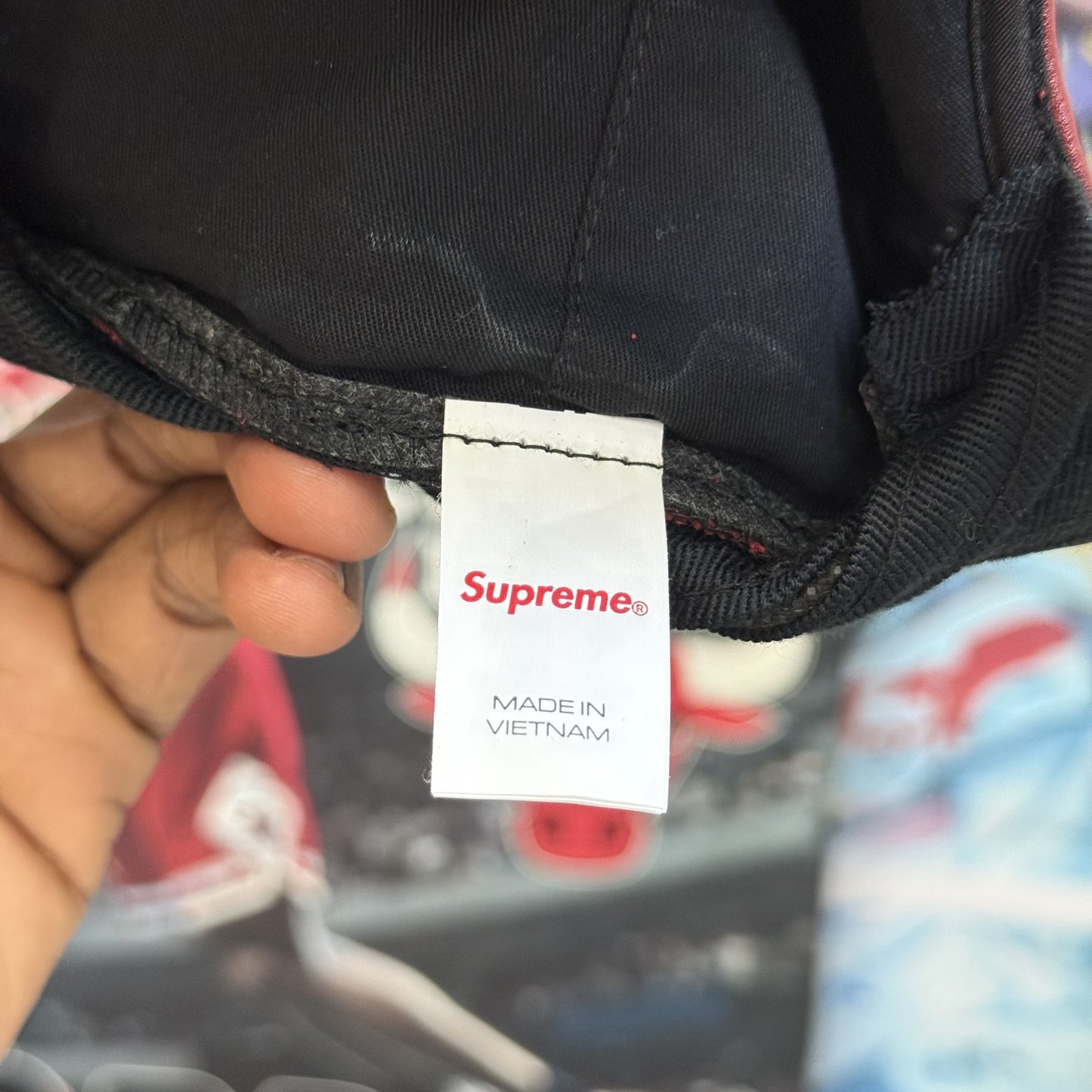 SUPREME FW25 RED NEW YORK LEATHER 6 PANEL CAP