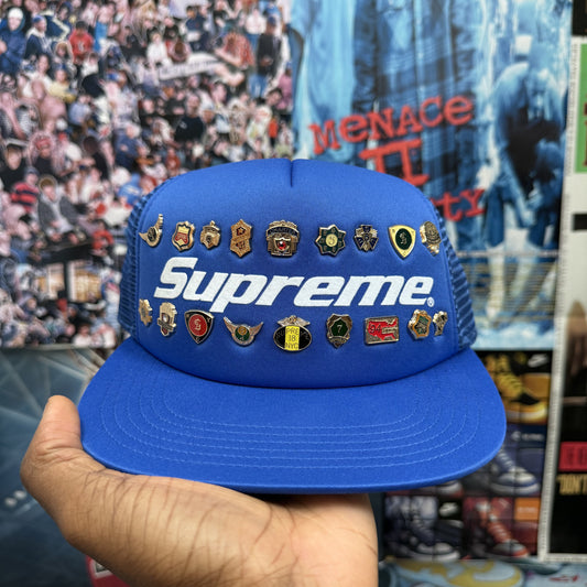 SUPREME SS26 BLUE PIN MESH BACK CAP