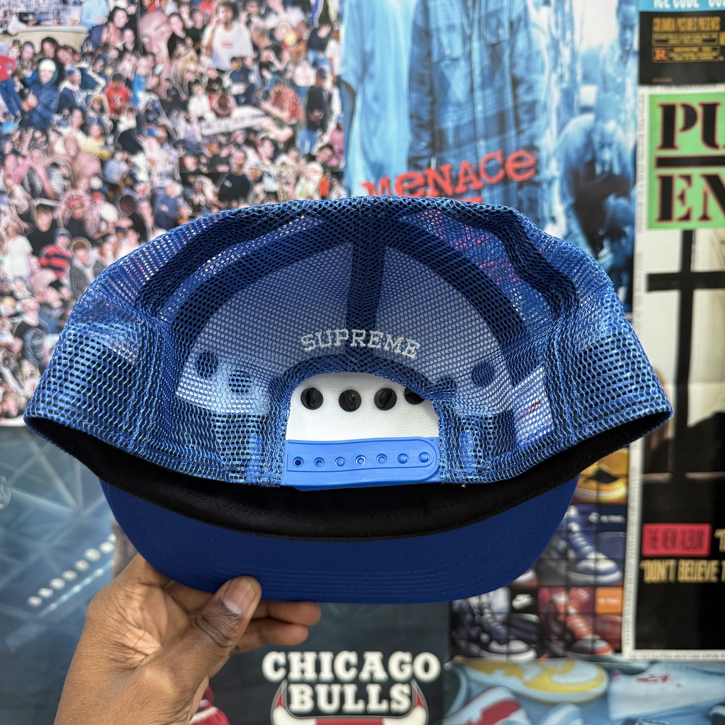 SUPREME SS26 BLUE PIN MESH BACK CAP