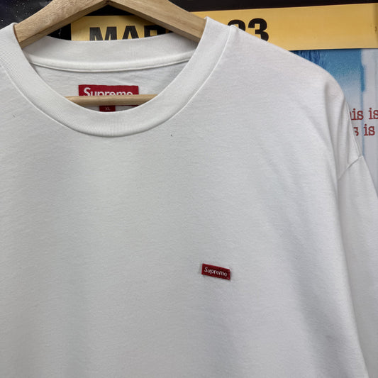 SUPREME SS26 SMALL BOX WHITE LONG SLEEVE TEE
