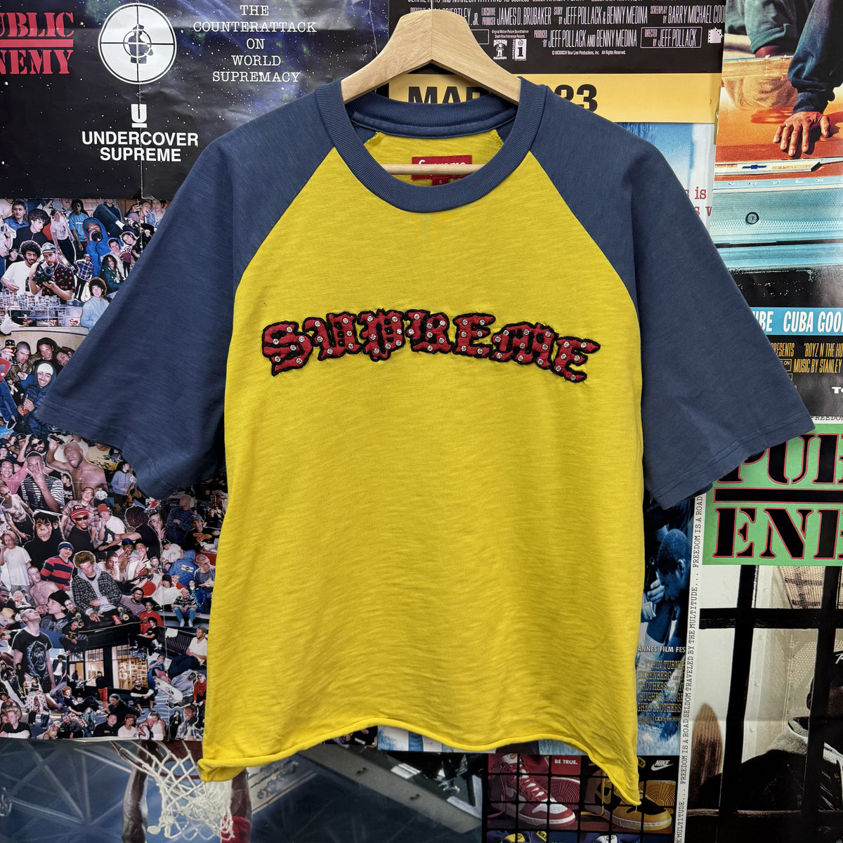 SUPREME SS26 CROPPED RHINESTONE RAGLAN SS TOP