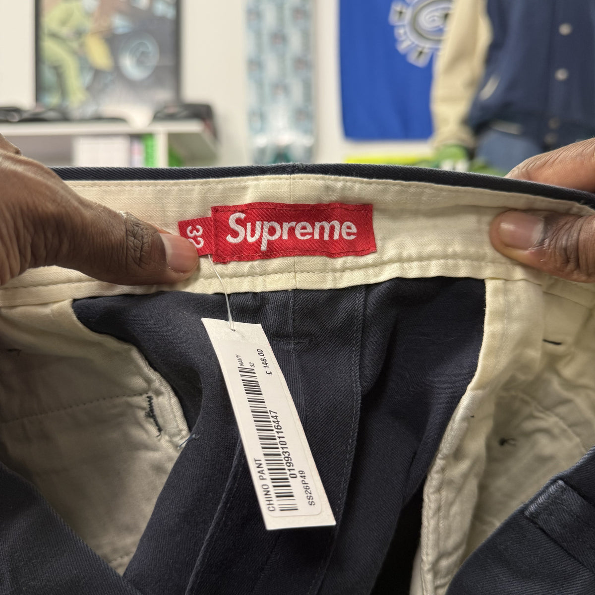 SUPREME SS26 NAVY CHINO PANT