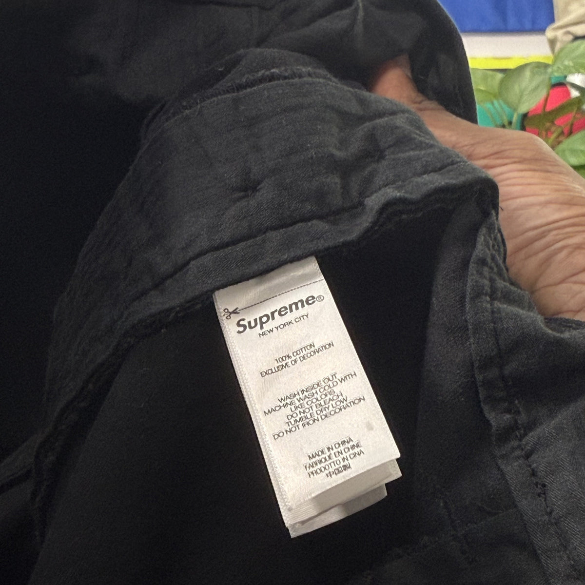 SUPREME BLACK PIN CHINOS