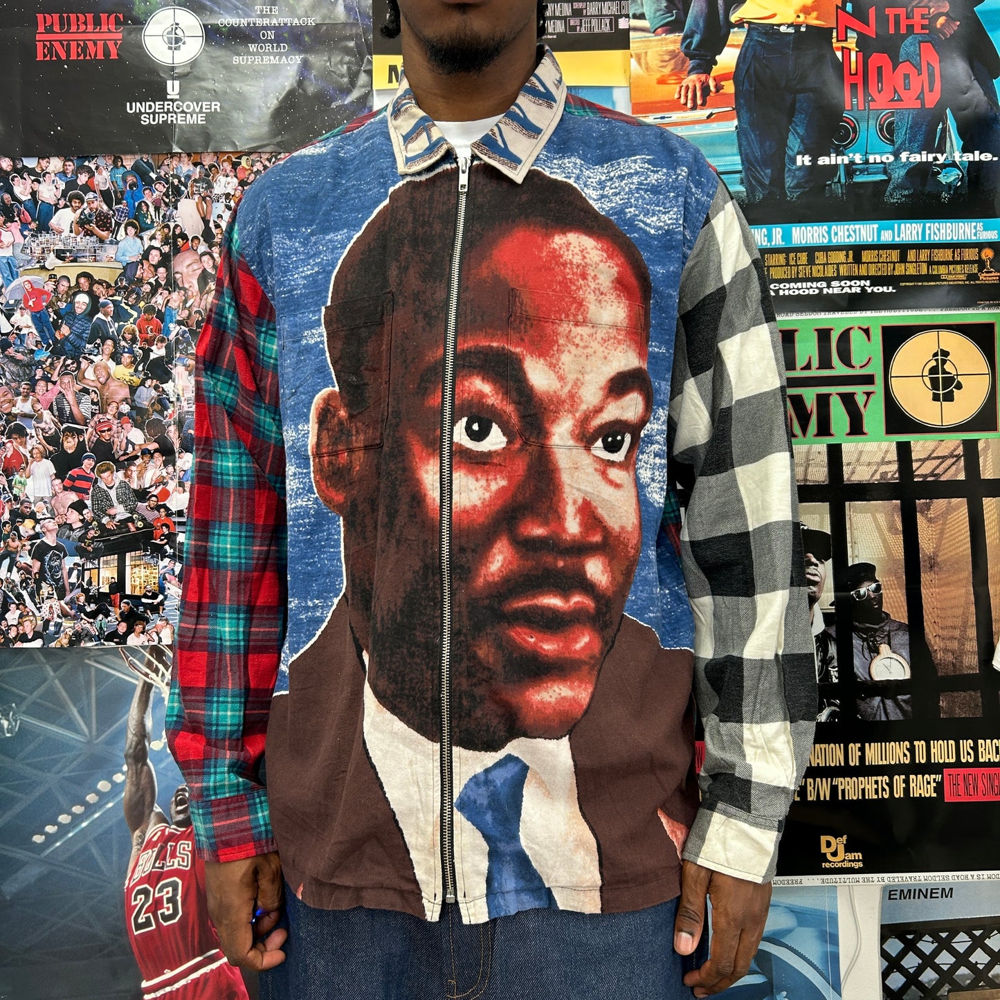 SUPREME SS18 MLK ZIP UP FLANNEL SHIRT