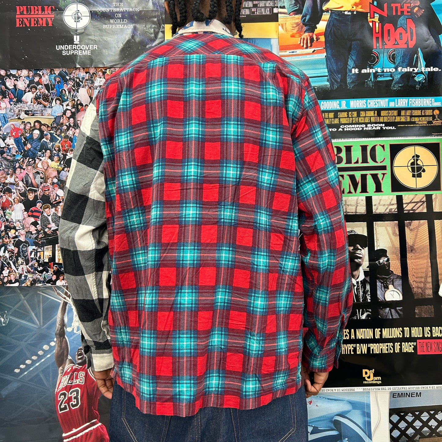 SUPREME SS18 MLK ZIP UP FLANNEL SHIRT