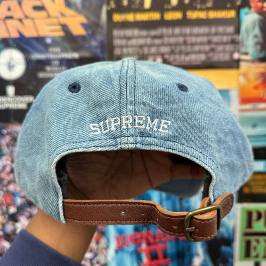 SUPREME BURBERRY SS22 DENIM 6 PANEL BLUE CAP