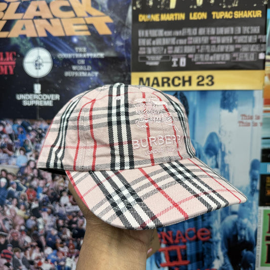 SUPREME BURBERRY SS22 DENIM 6 PANEL PINK CAP