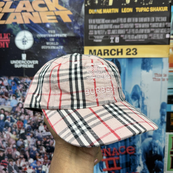 SUPREME BURBERRY SS22 DENIM 6 PANEL PINK CAP