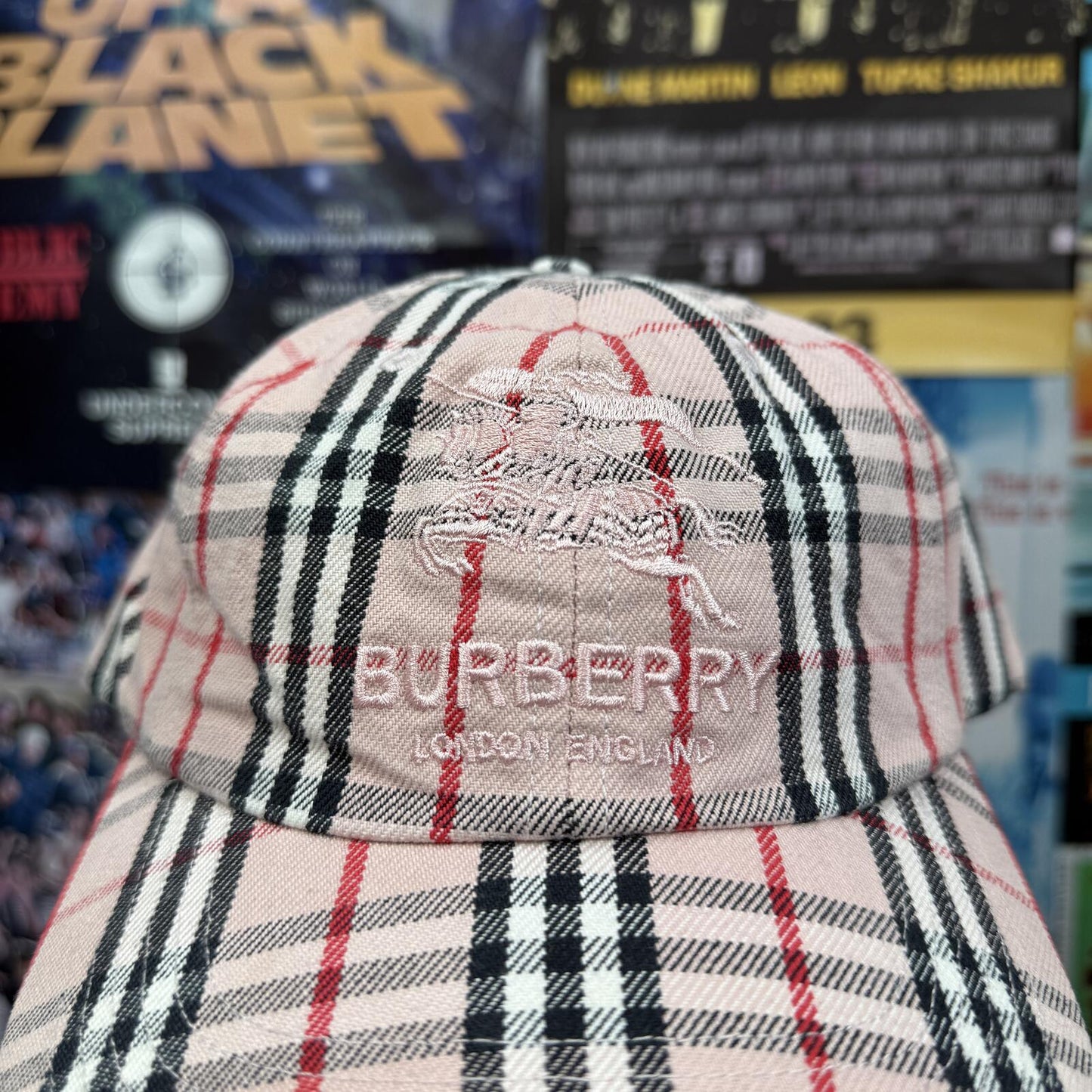 SUPREME BURBERRY SS22 DENIM 6 PANEL PINK CAP