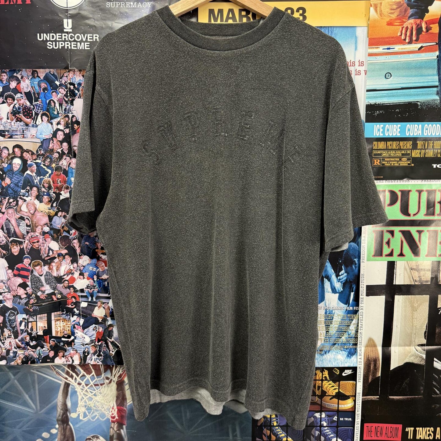 SUPREME FW25 BLACK OVERPRINT S/S TOP / TEE