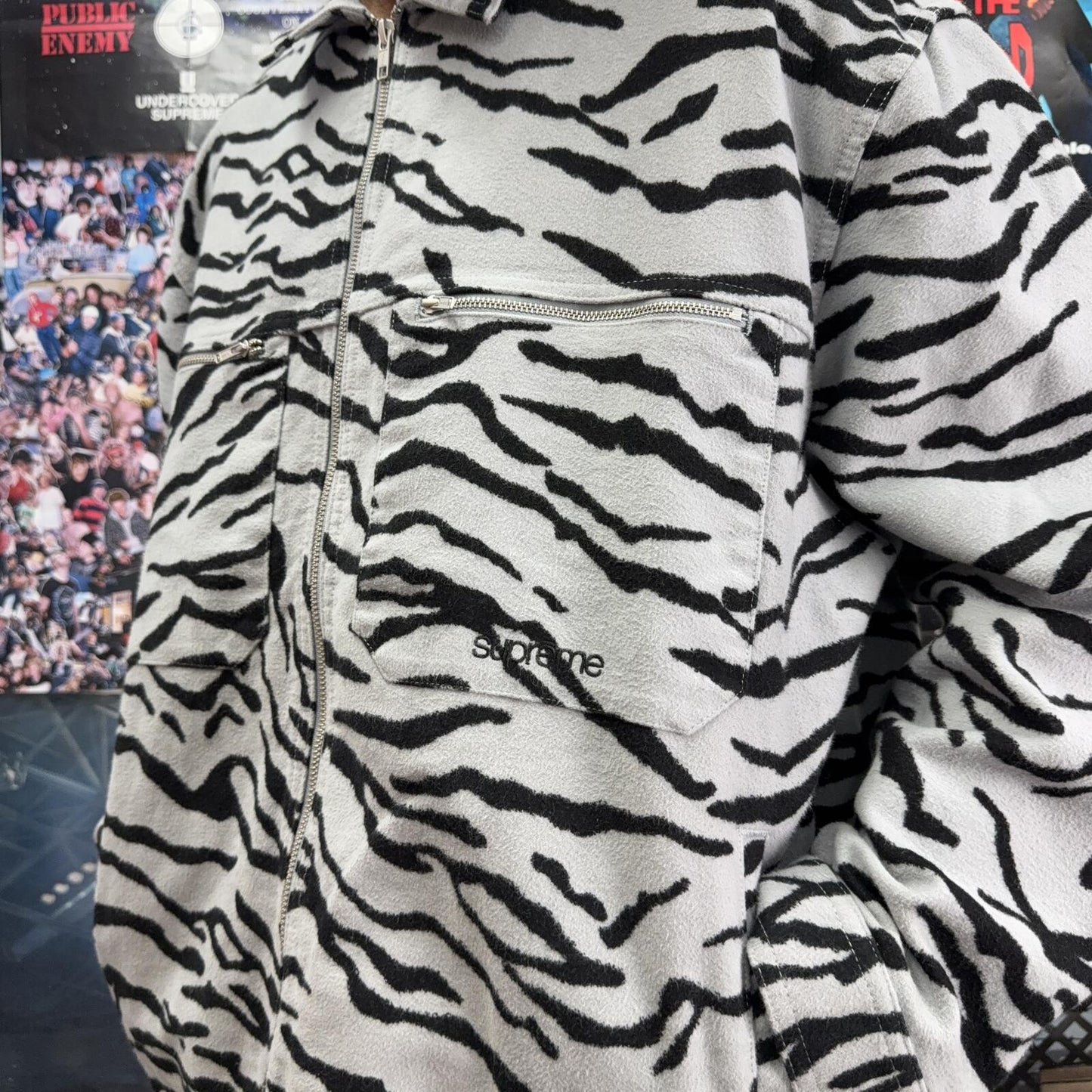 SUPREME SS25 MOLESKIN ZEBRA WORK JACKET