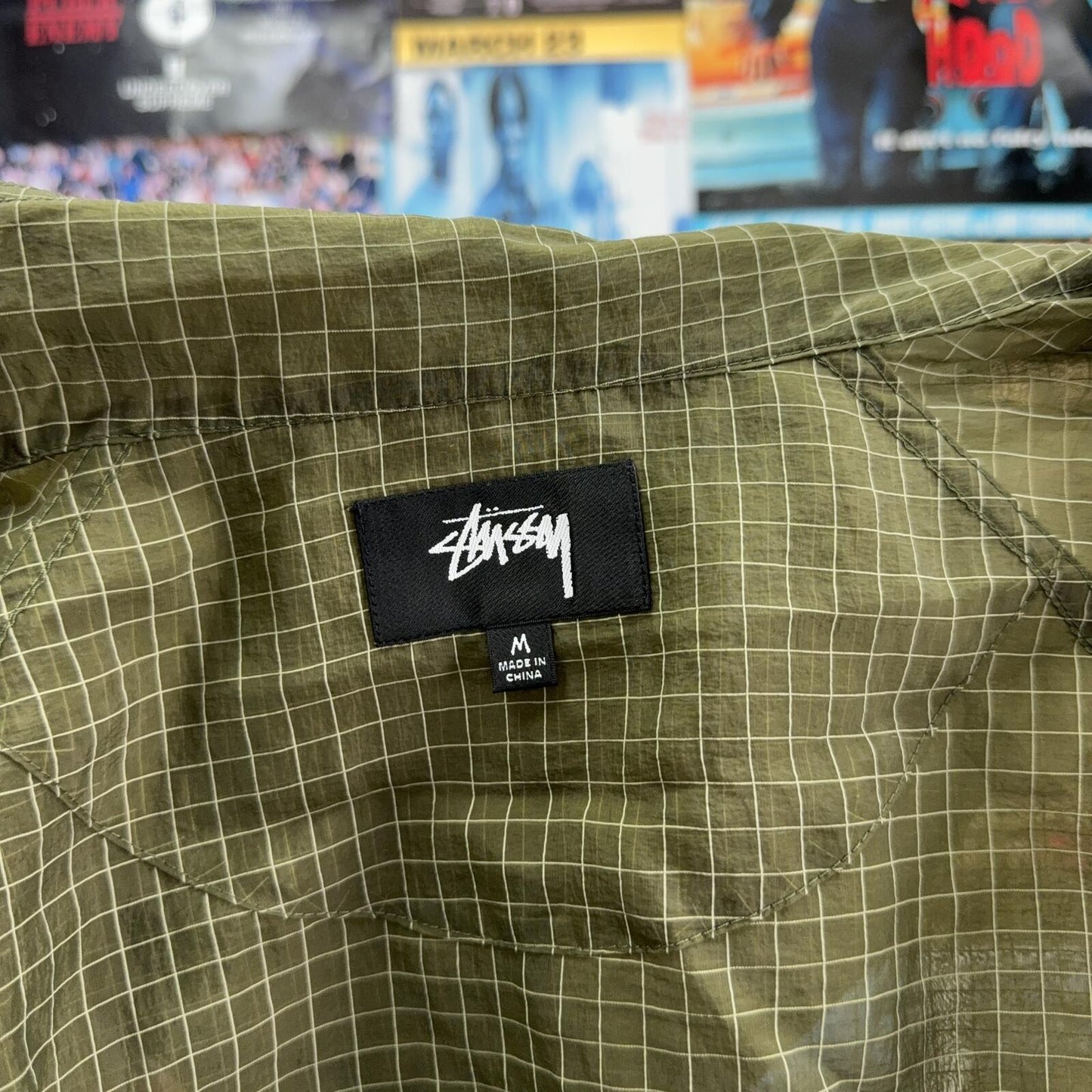 STUSSY SS24 BEACH RIPSTOP TRANSPARENT GREEN SHELL JACKET