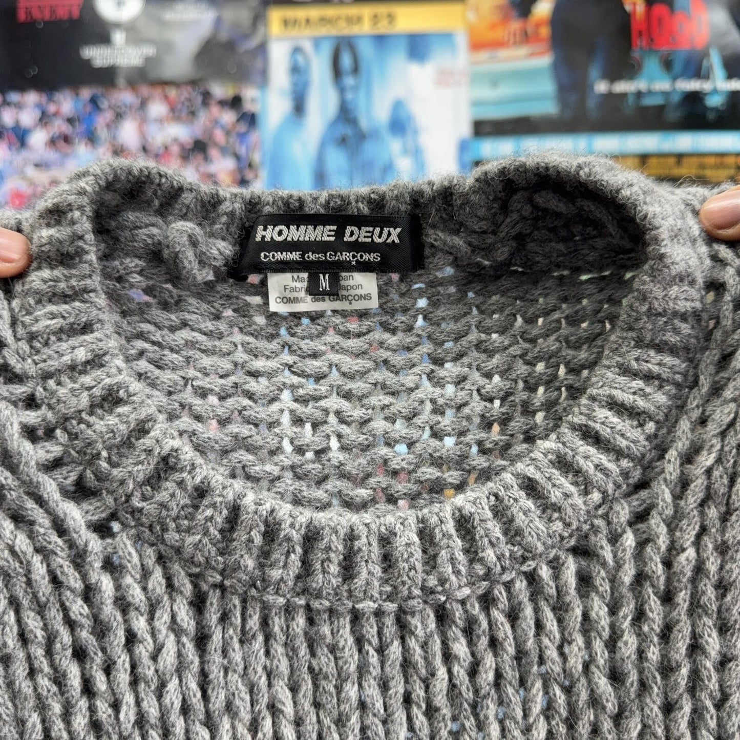 COMME DES GARCONS HOME DEUX GREY KNIT SWEATER