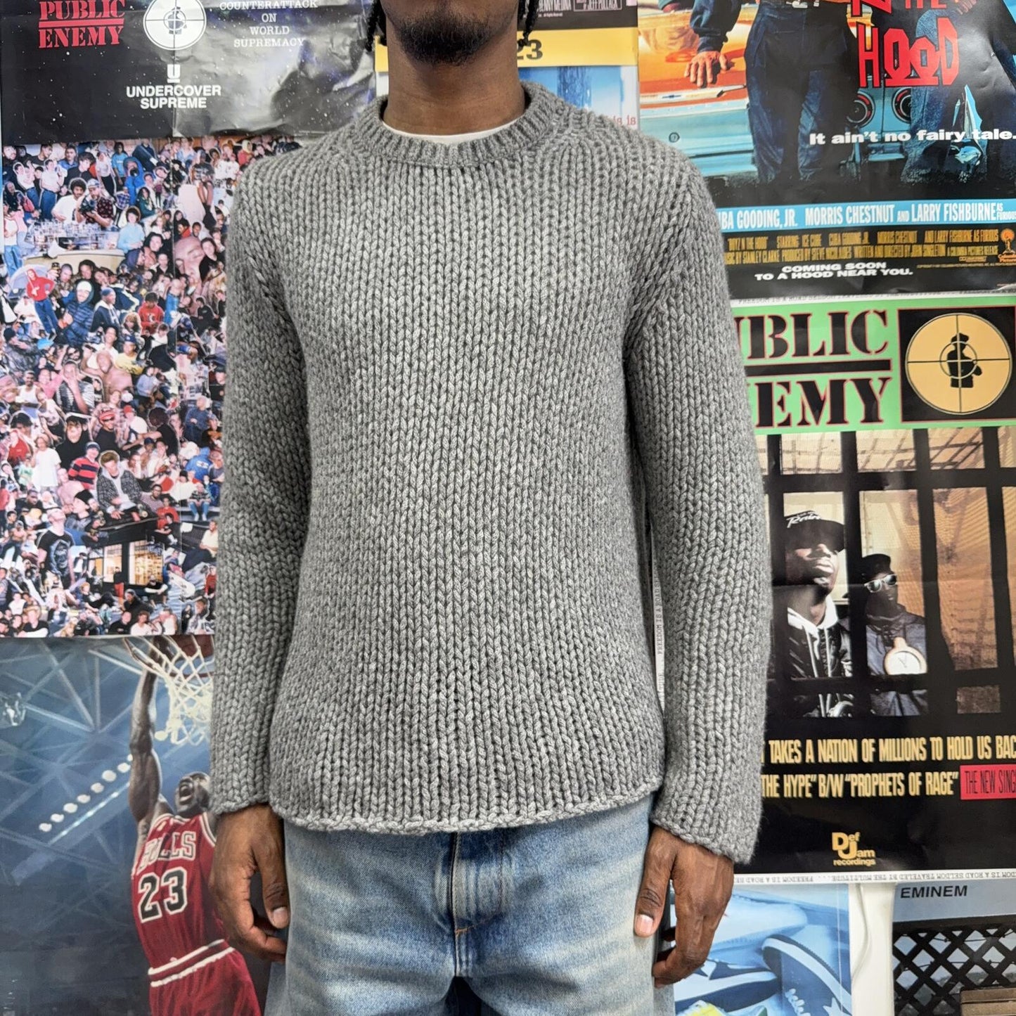 COMME DES GARCONS HOME DEUX GREY KNIT SWEATER