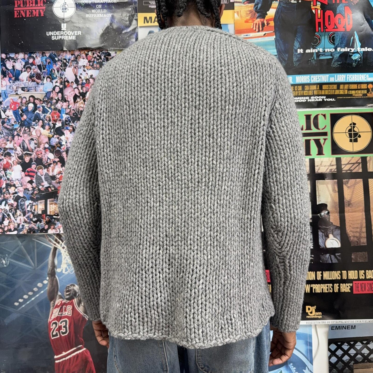 COMME DES GARCONS HOME DEUX GREY KNIT SWEATER