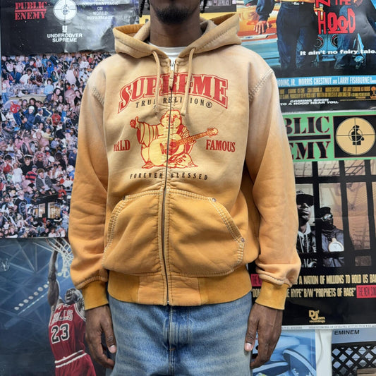 SUPREME FW21 TRUE RELIGION ORANGE ZIP UP HOODIE
