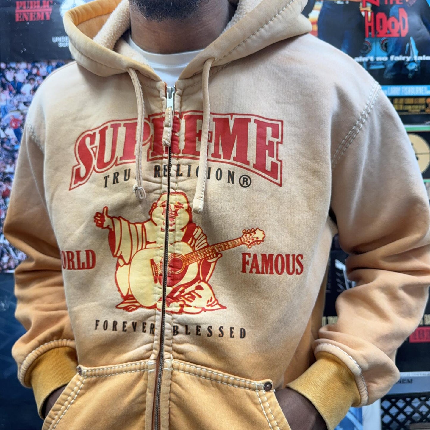 SUPREME FW21 TRUE RELIGION ORANGE ZIP UP HOODIE