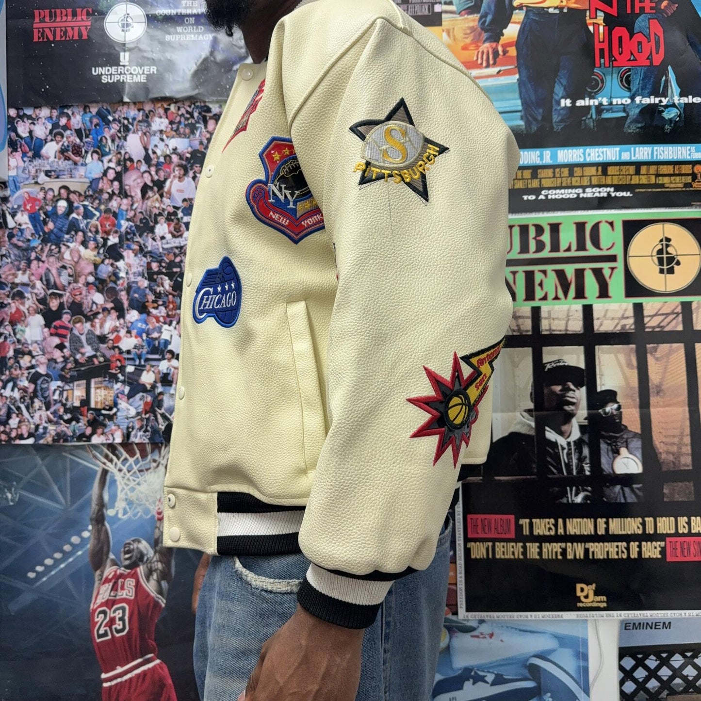 NEW YORK VINTAGE LEATHER VARSITY JACKET