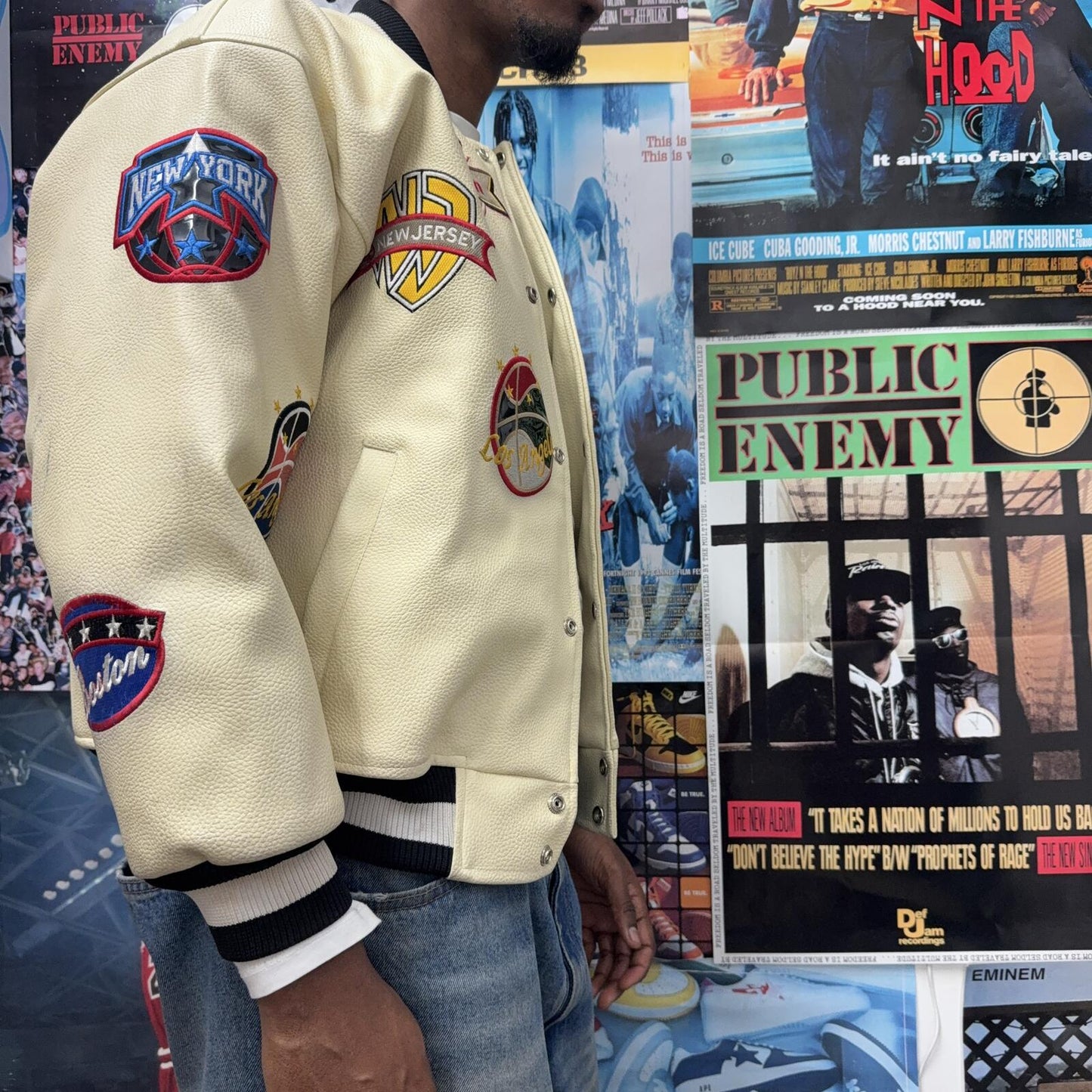 NEW YORK VINTAGE LEATHER VARSITY JACKET