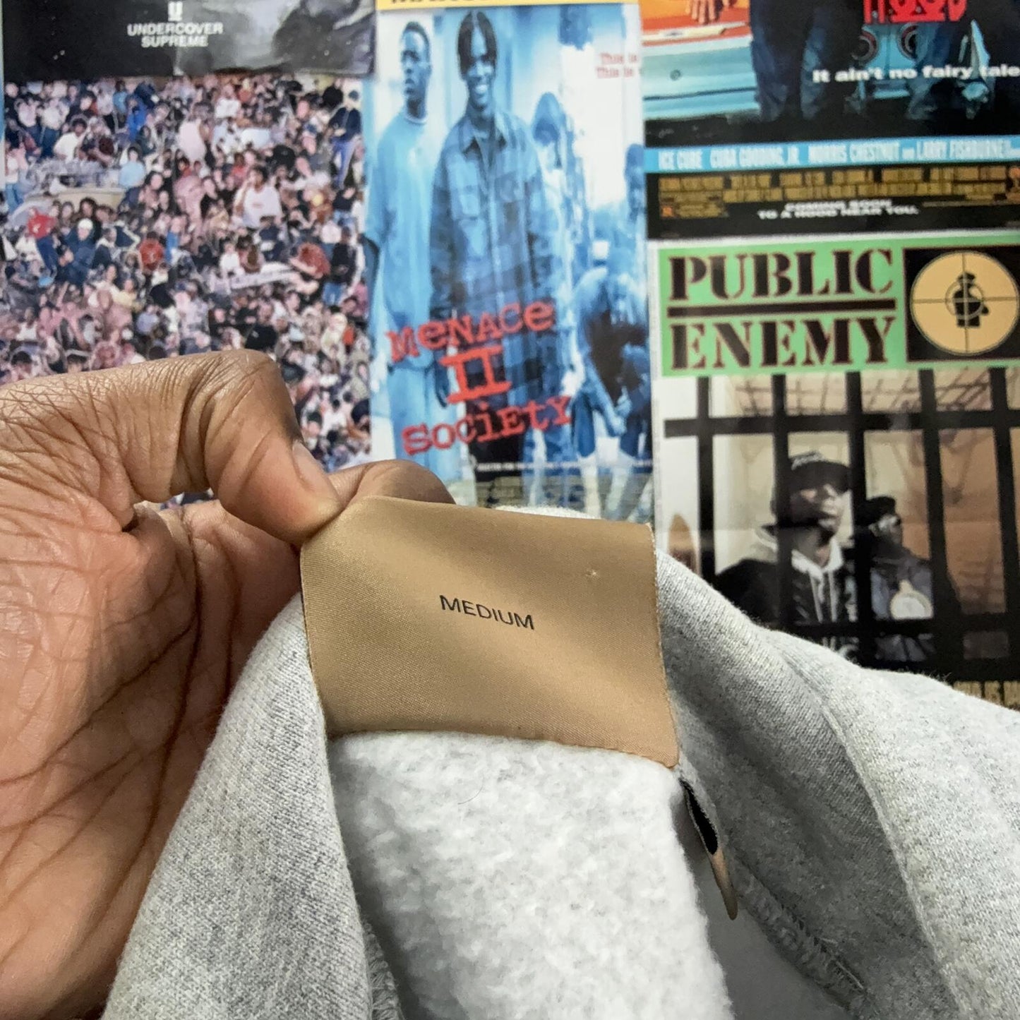 SUPREME BURBERRY SS22 BOX LOGO GREY HOODED SWEATSHIRT