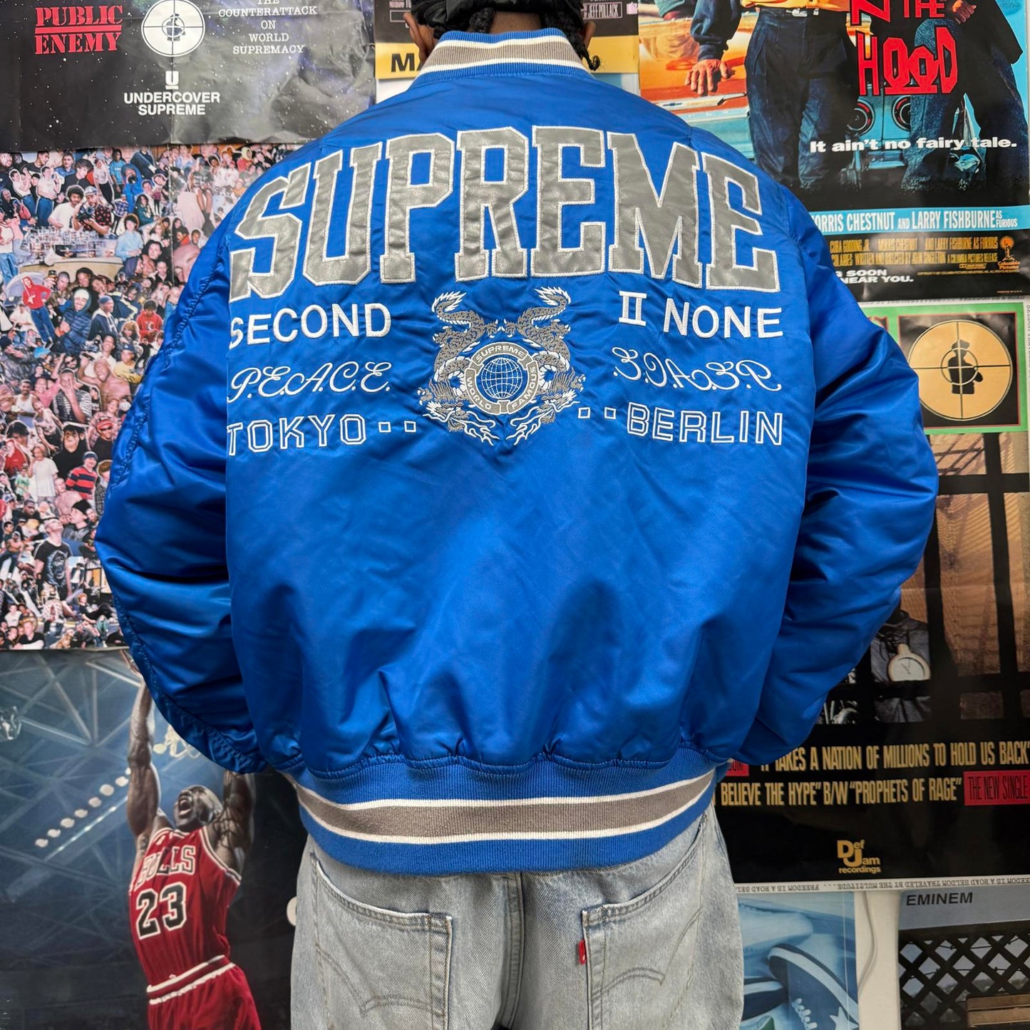 SUPREME SS22 2ND TO NONE MA-1 BOMBER JACKET