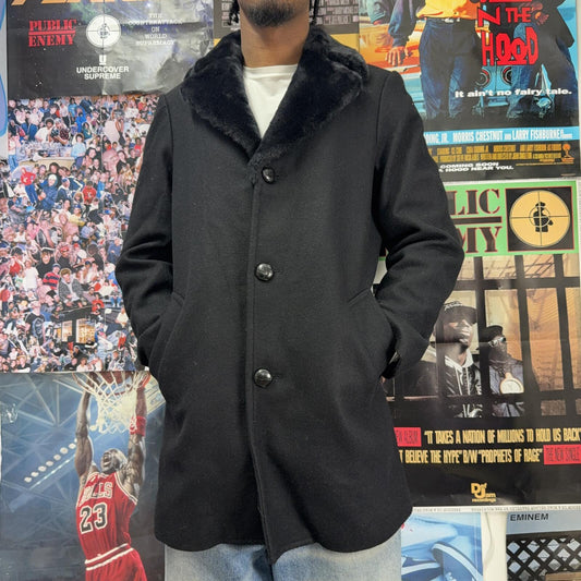 SUPREME FW15 FUR COLLAR TWEED COAT