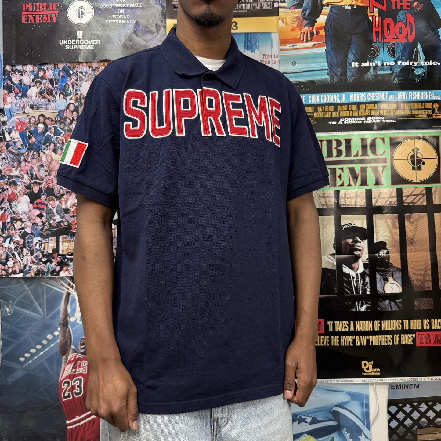 SUPREME FW25 TWILL APPLIQUE POLO