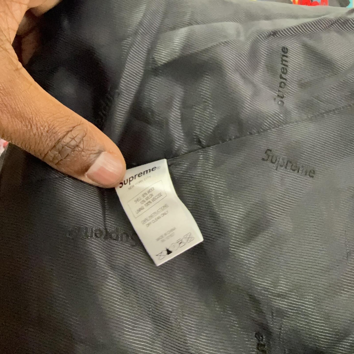 SUPREME FW15 FUR COLLAR TWEED COAT