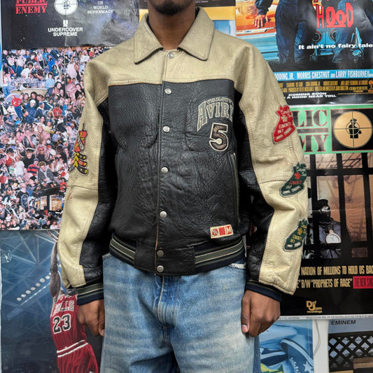 AVIREX VINTAGE WILD BEARS LEATHER VARSITY JACKET
