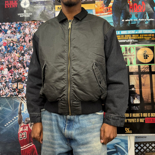 SUPREME SS23 DENIM SLEEVE MA-1 REVERSIBLE BOMBER JACKET