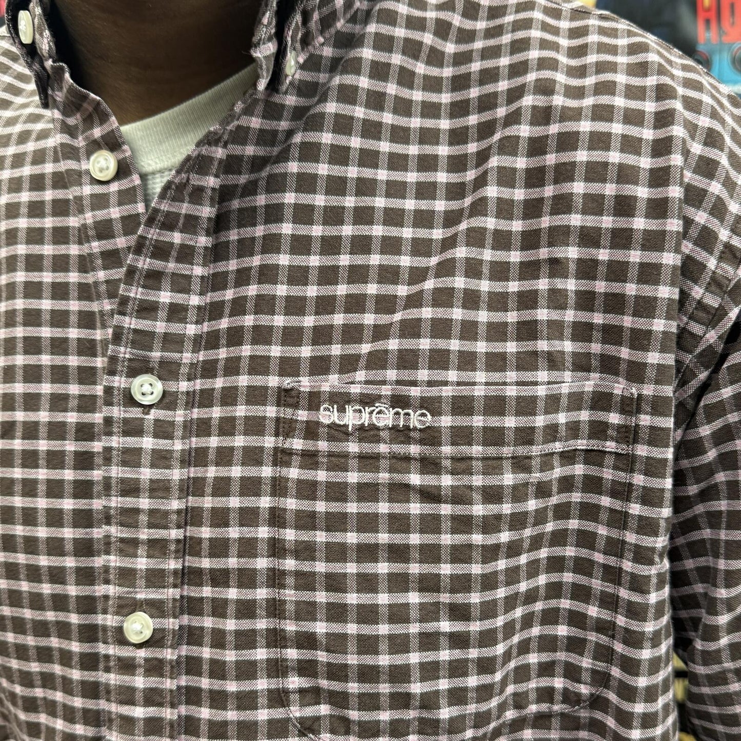 SUPREME FW23 LOOSE FIT PLAID OXFORD SHIRT