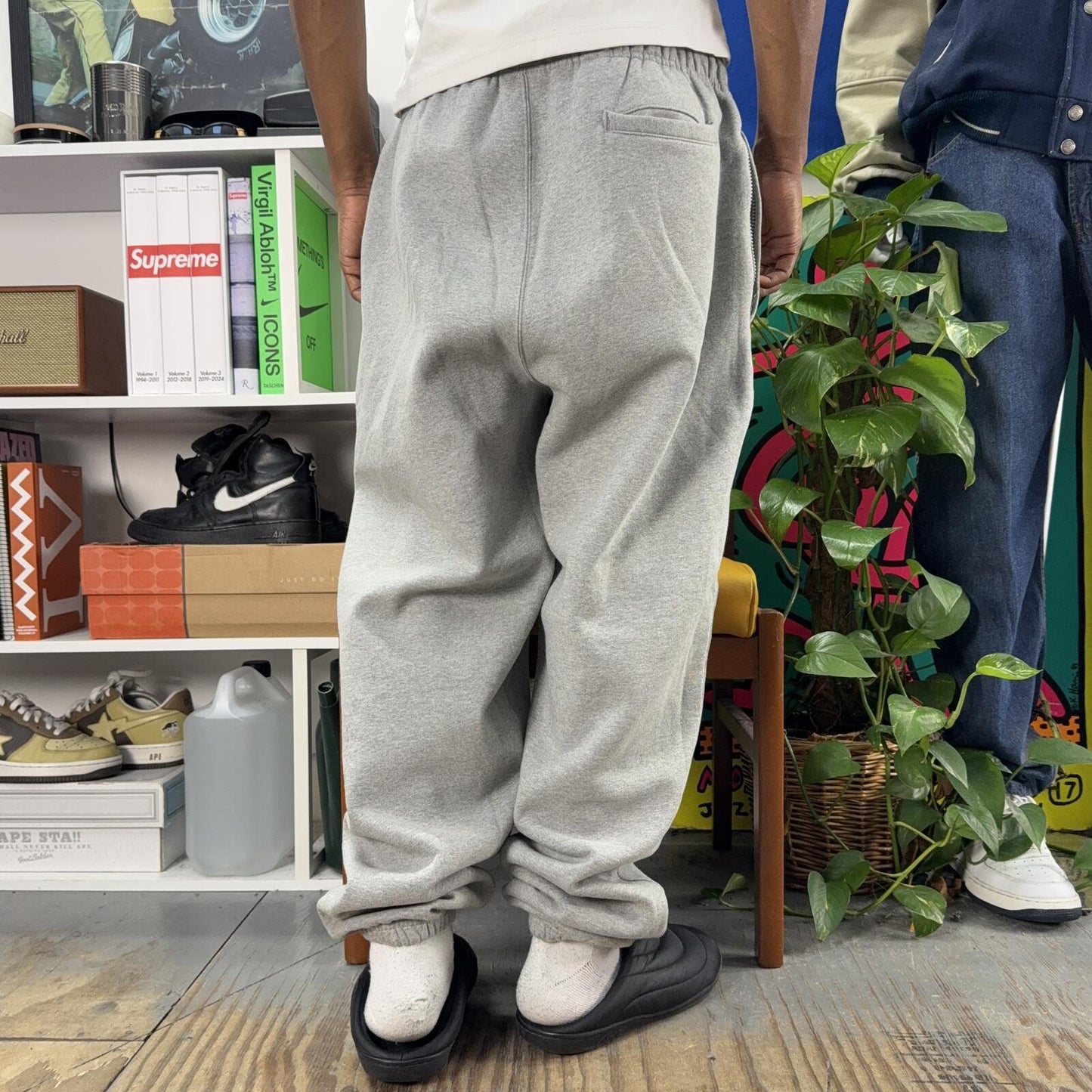 STUSSY X NIKE SS23 FLEECE GREY JOGGERS