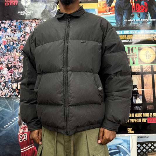 SUPREME FW19 SMALL BOX LEATHER COLLAR PUFFER JACKET