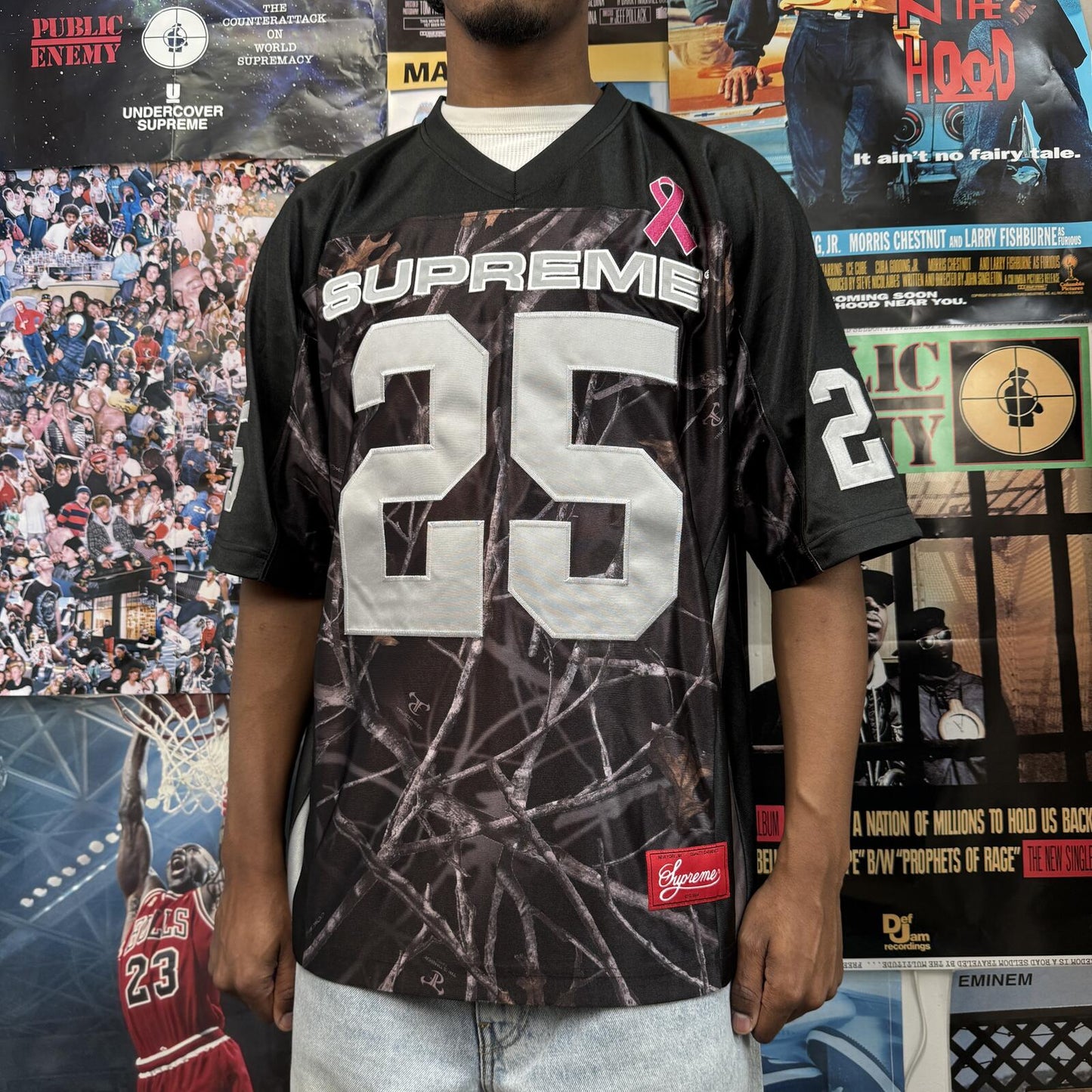 SUPREME FW25 BREAST CANCER AWARENESS FOOTBALL JERSEY