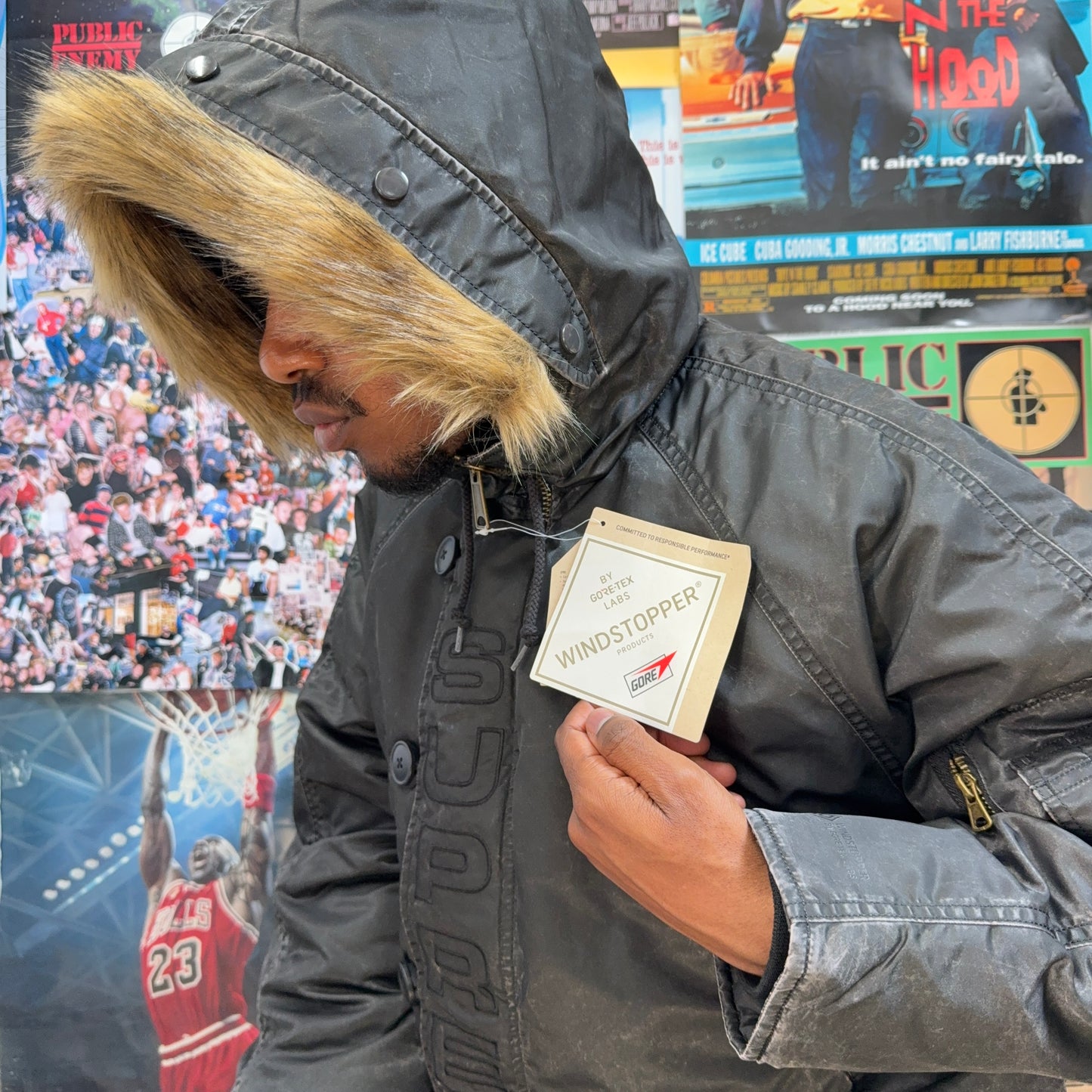 SUPREME FW24 WASHED FLIGHT SATIN N-3B PARKA