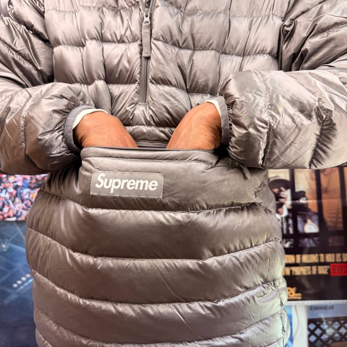 SUPREME FW25 MICRO DOWN HALF ZIP HOODED PULLOVER