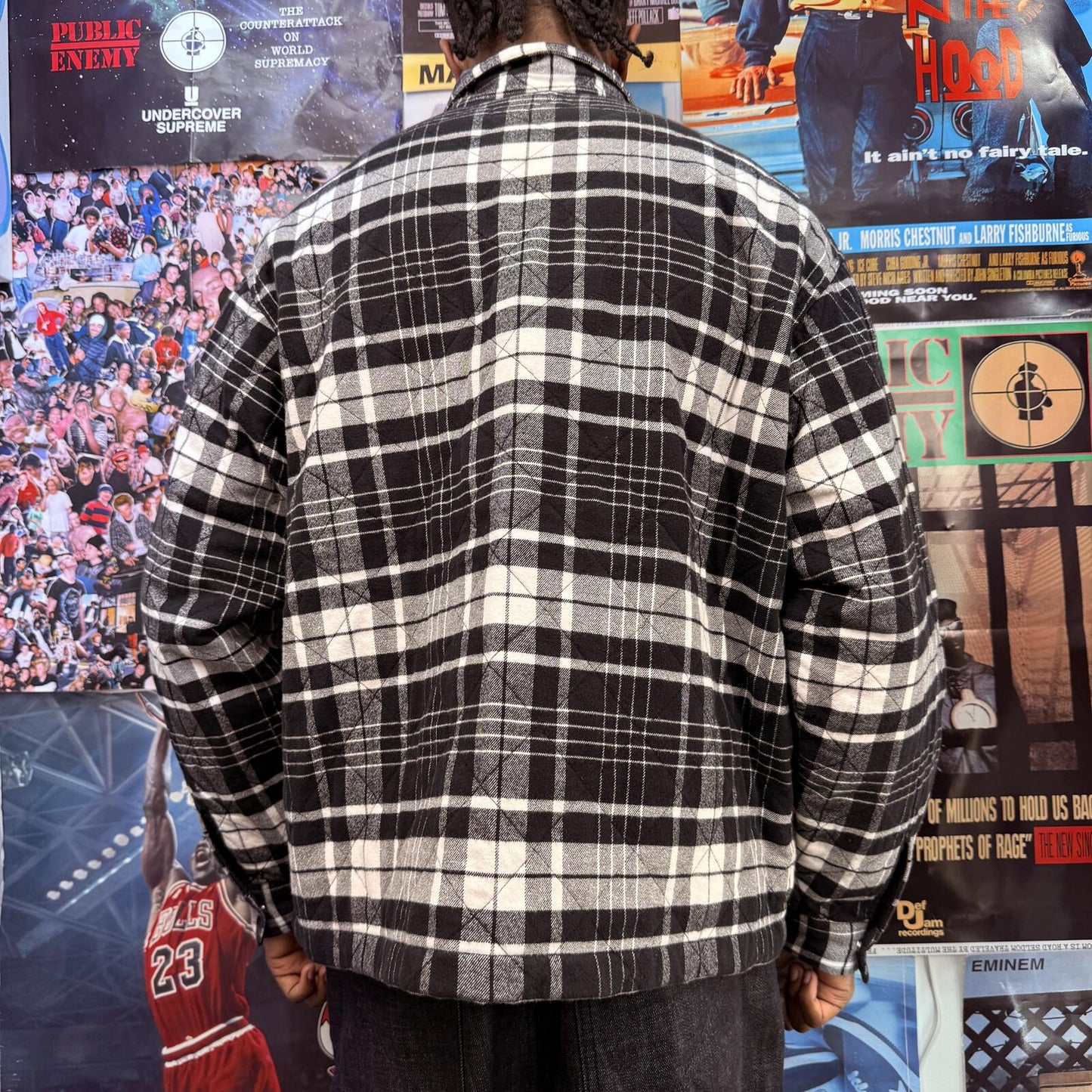 SUPREME FW24 QUILTED FLANNEL ZIP UP SHIRT