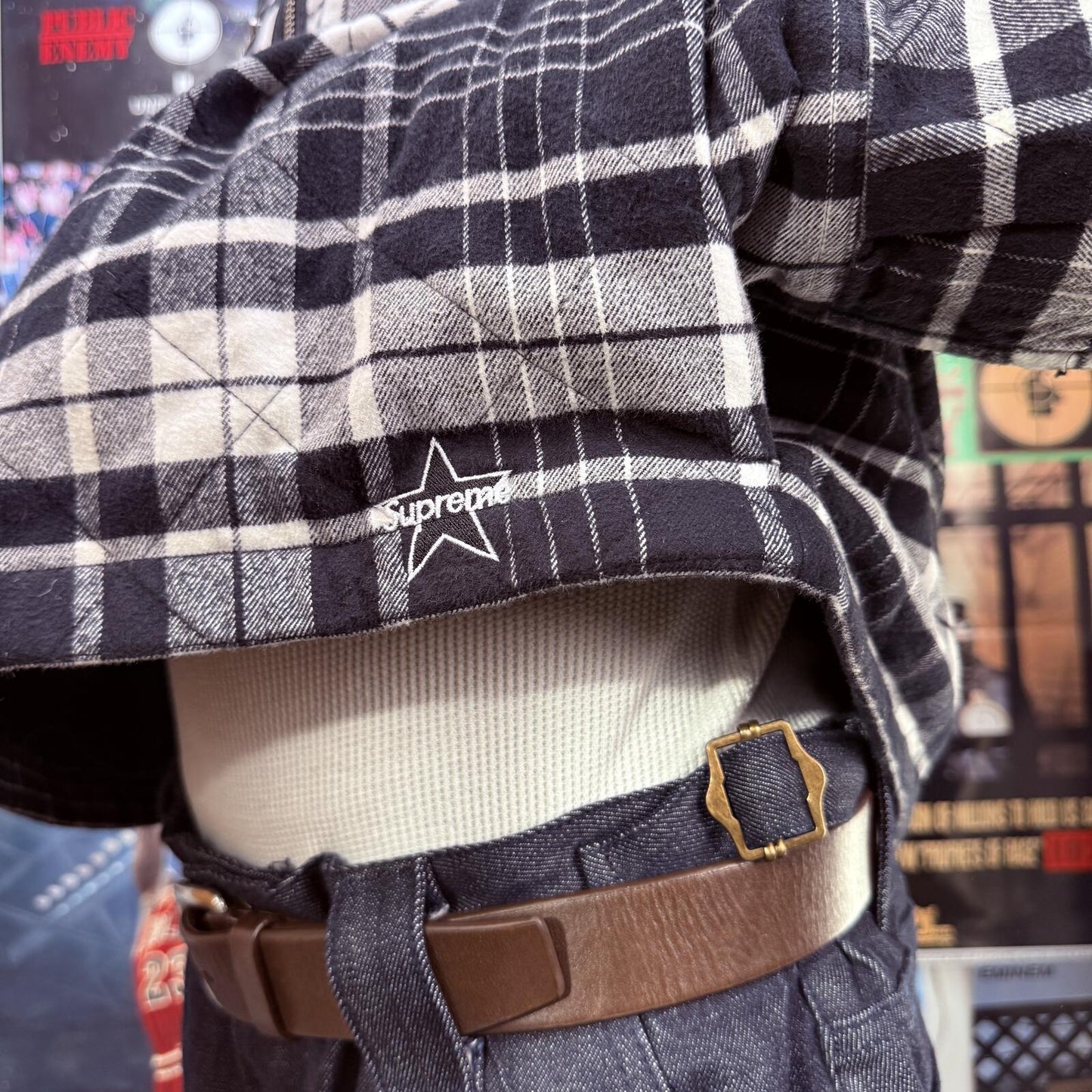 SUPREME FW24 QUILTED FLANNEL ZIP UP SHIRT