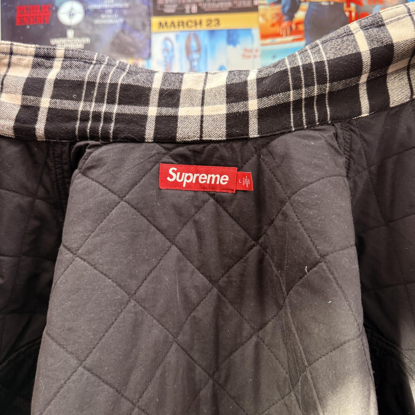 SUPREME FW24 QUILTED FLANNEL ZIP UP SHIRT