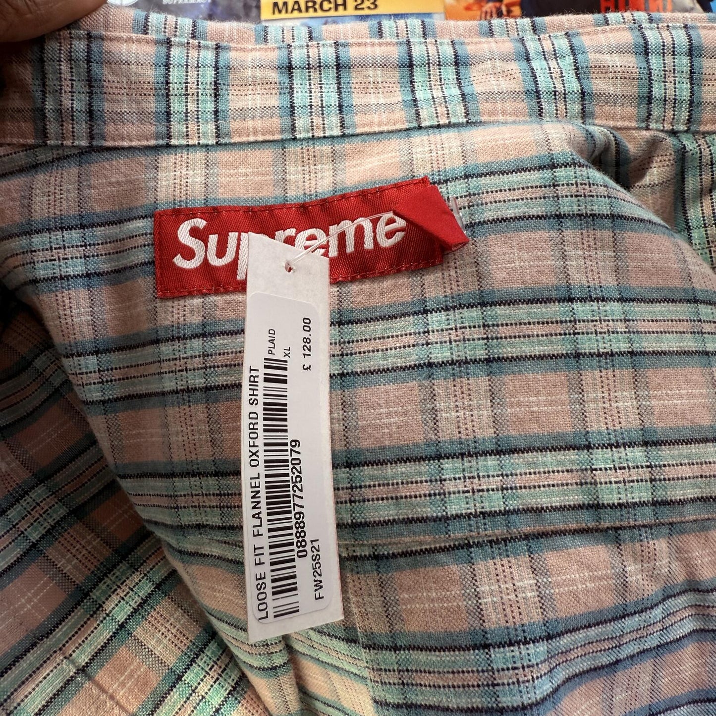 SUPREME FW25 LOOSE FIT FLANNEL OXFORD SHIRT